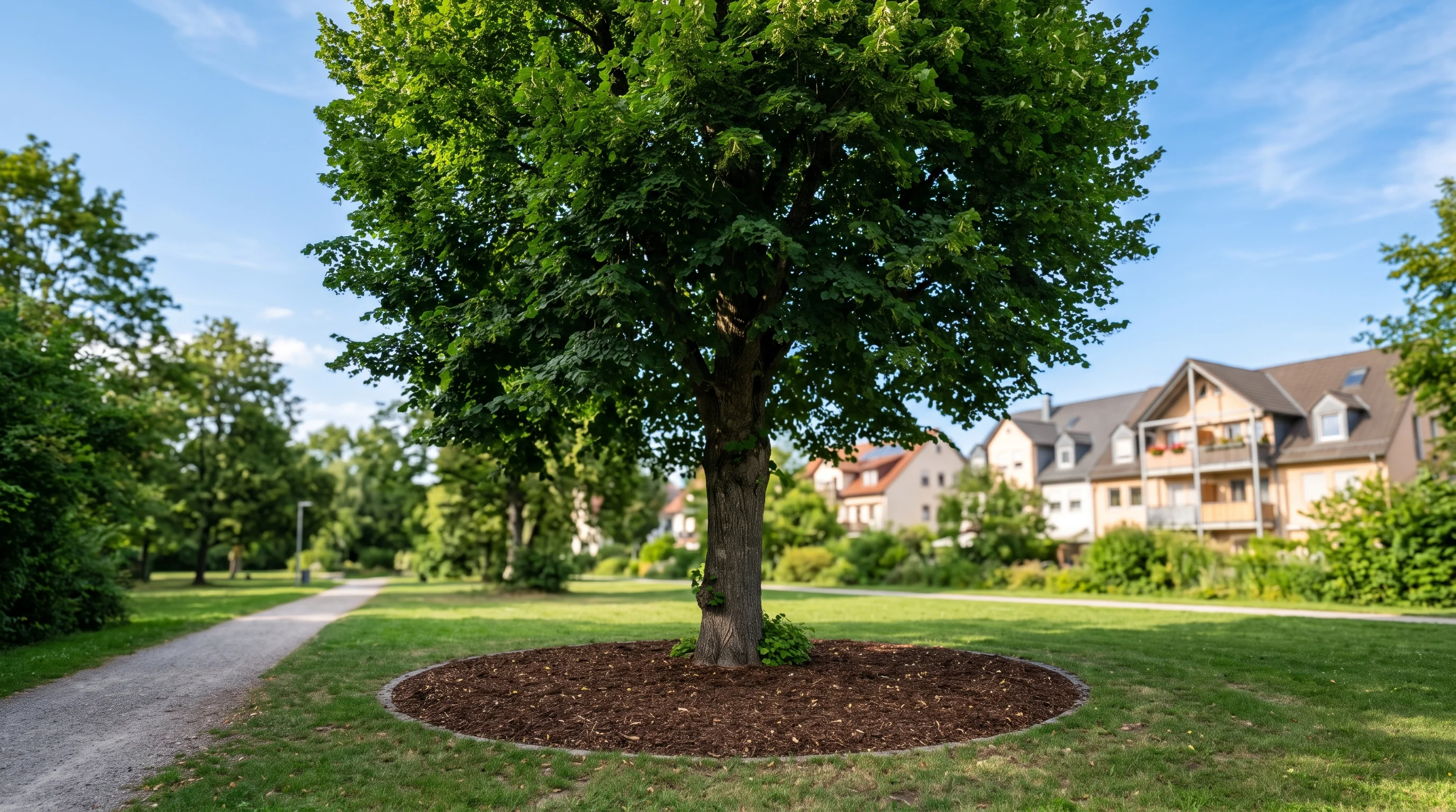Gepflegter Stadtbaum in Ulm nach professioneller Baumkontrolle im Sommer