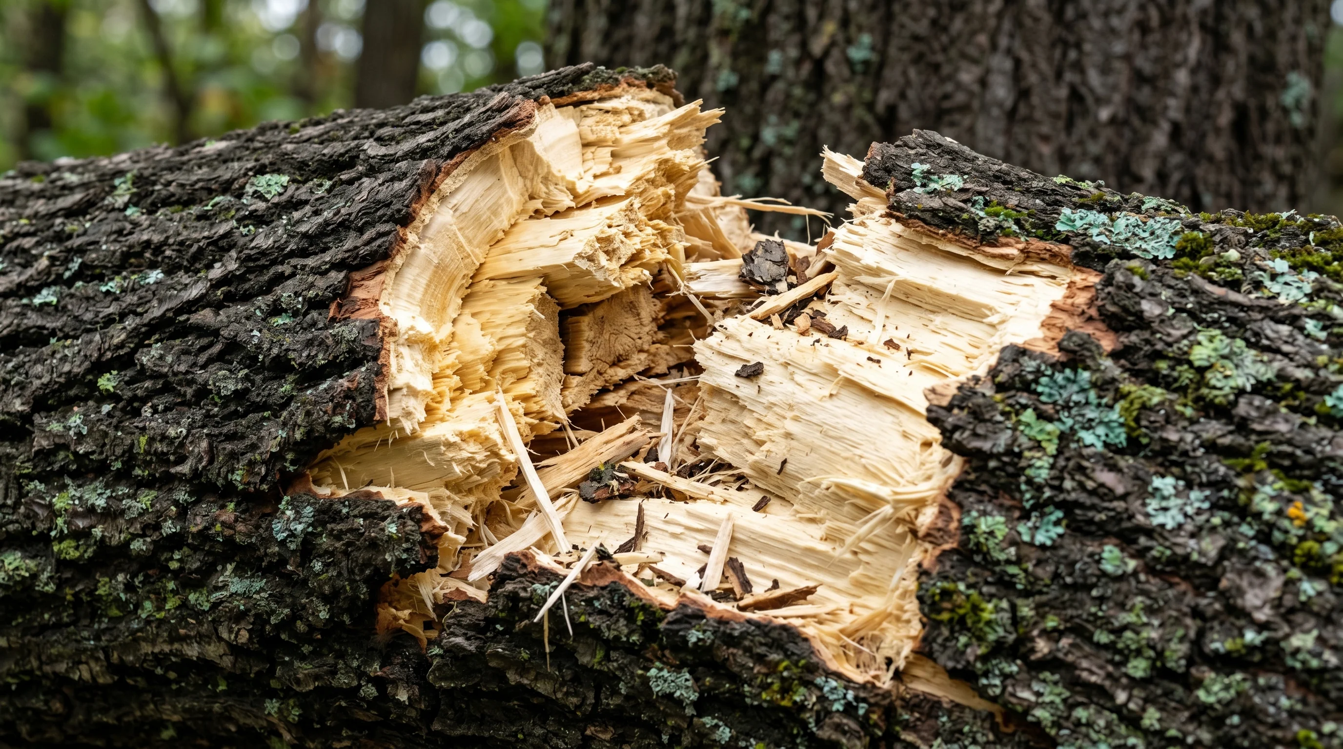 Sturmschaden Baum Ulm — frischer Ast-Bruch an einem alten Laubbaum nach Unwetter