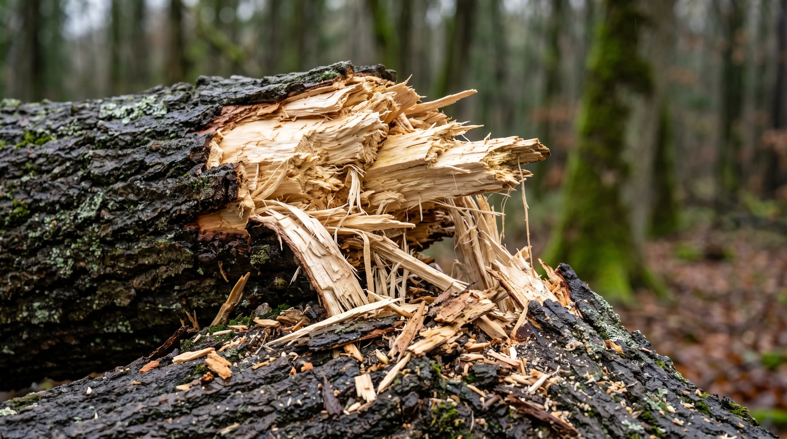 Notfällung eines gefährlichen Baums nach Sturmschaden in Ulm